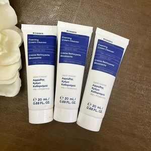 3x Korres Greek Yoghurt Foaming Cream Cleanser 0.68oz/20ml Each, New Sealed